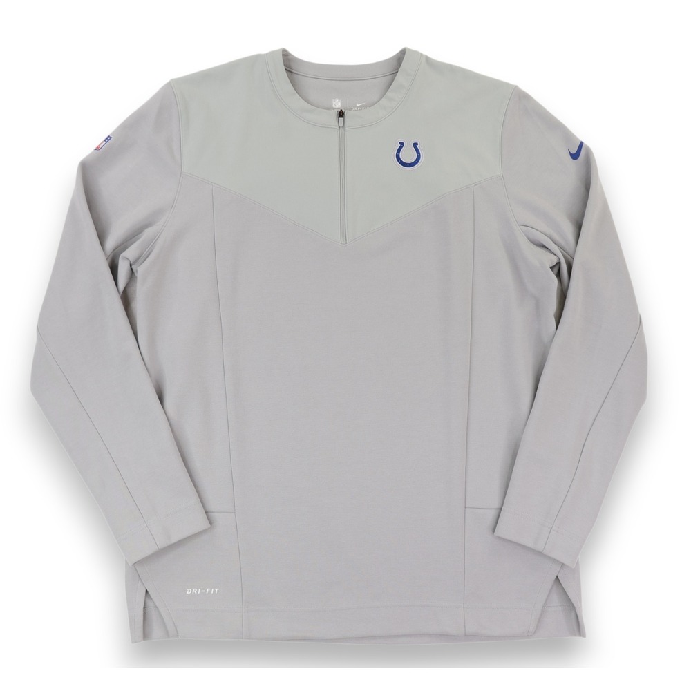 Nike Indianapolis Colts Coachs On Field 1/4 Zip Pullover Jacket Mens‎ Large Gray